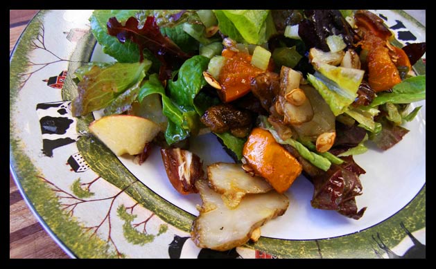 sunchoke and candied squash salad